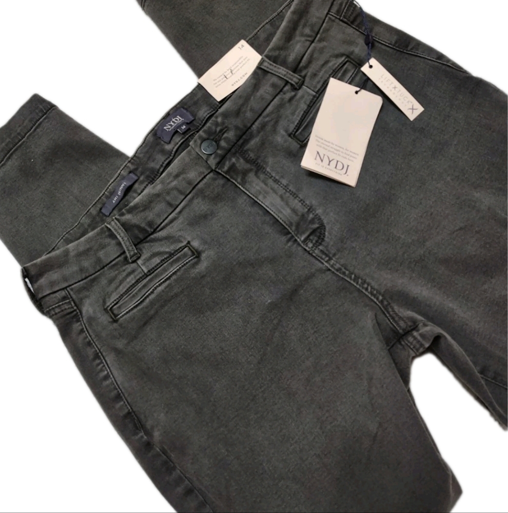 NWT NYDJ Ami Skinny Stretch Jeans "Folsom" Women's 14 Charcoal Faded Black NEW! - Picture 2 of 9